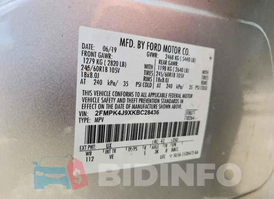 2FMPK4J9XKBC28436 Photo# 13