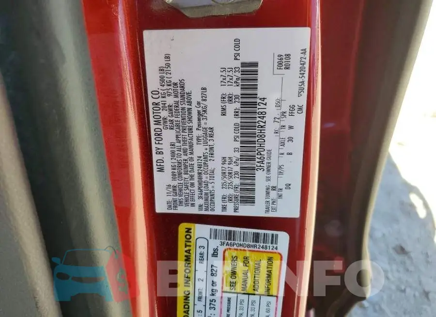 3FA6P0HD8HR248124 Photo# 12