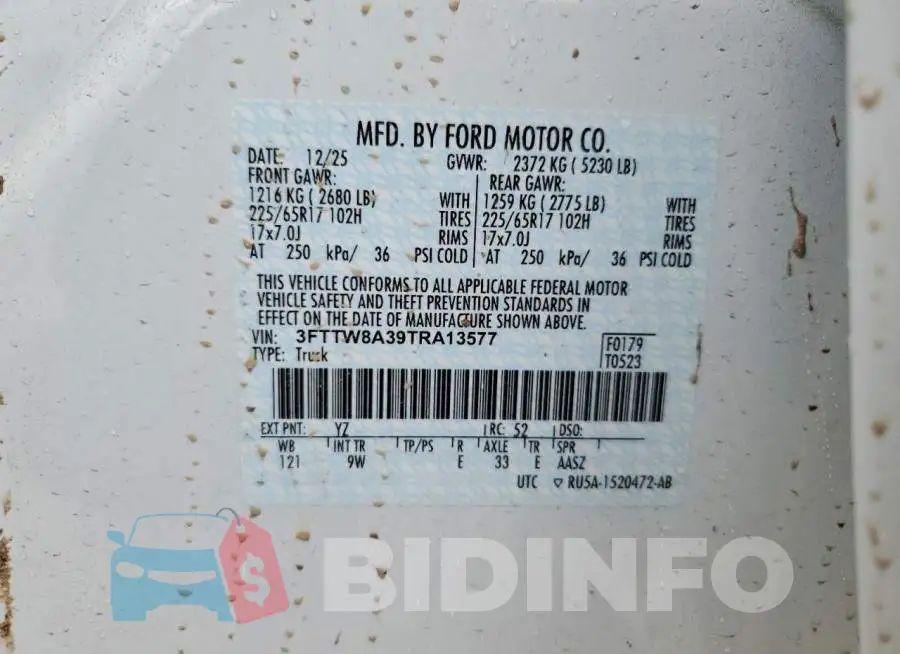 3FTTW8A39TRA13577 Photo# 12
