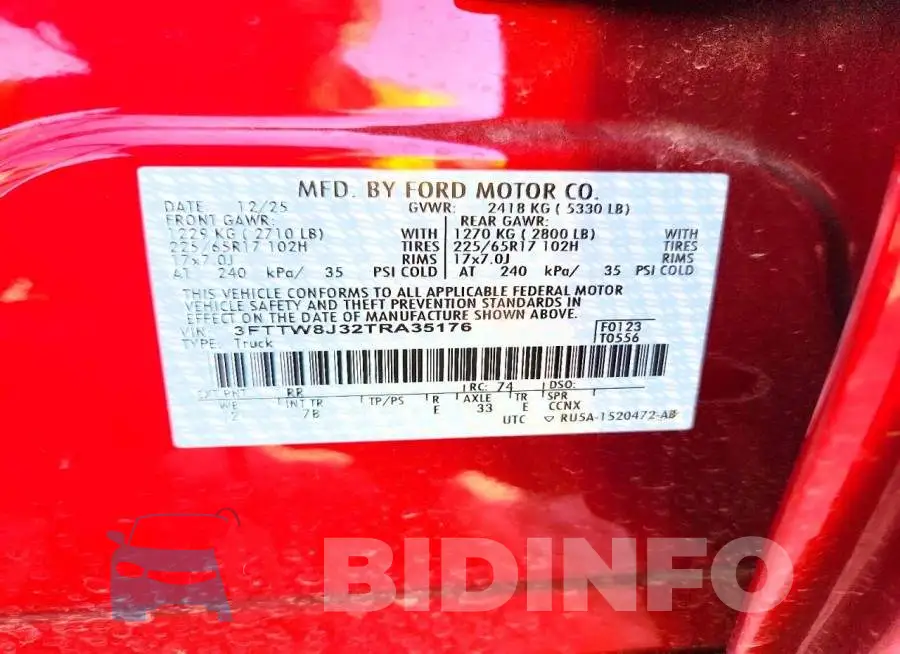 3FTTW8J32TRA35176 Photo# 13