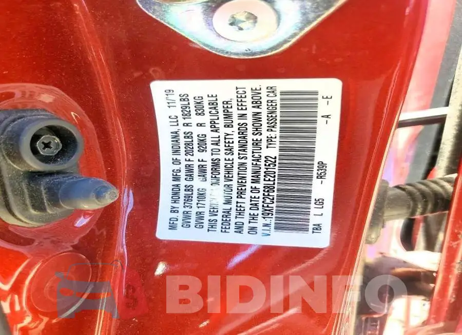 19XFC2F68LE201522 Photo# 13
