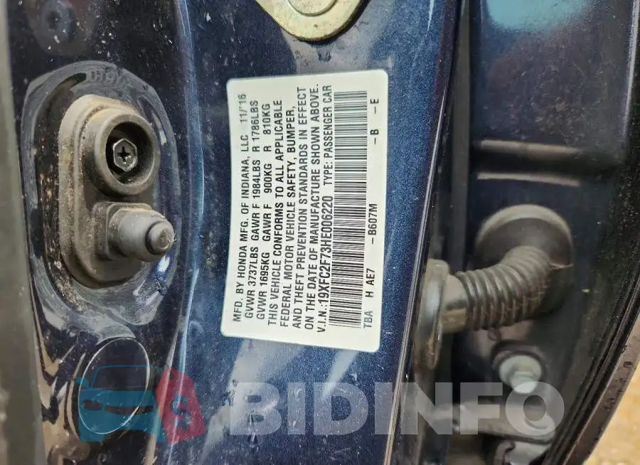 19XFC2F73HE006220 Photo# 12