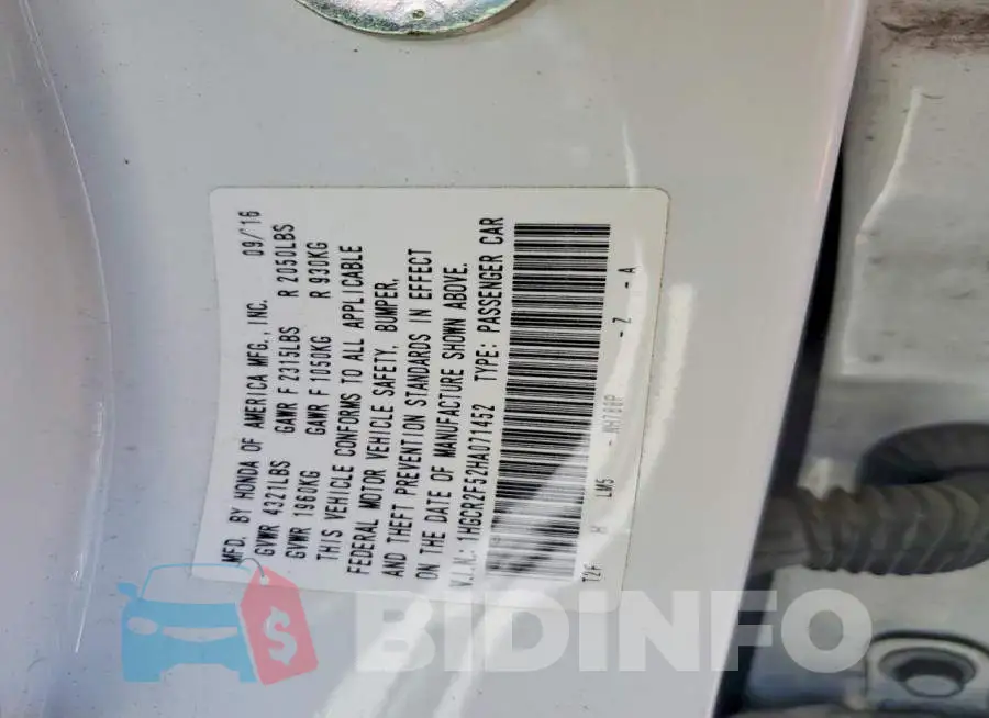 1HGCR2F52HA071452 Photo# 12