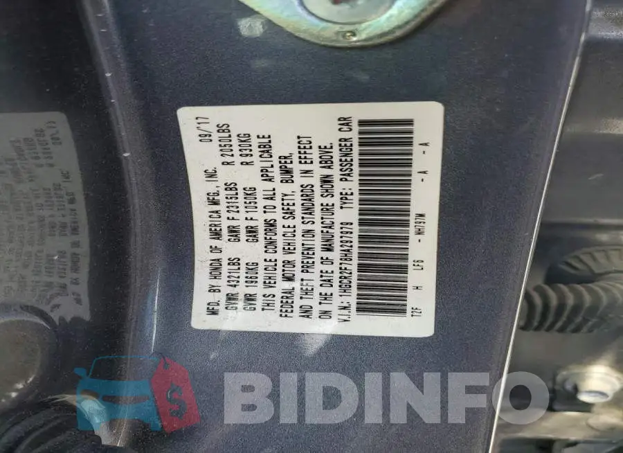 1HGCR2F78HA297979 Photo# 12