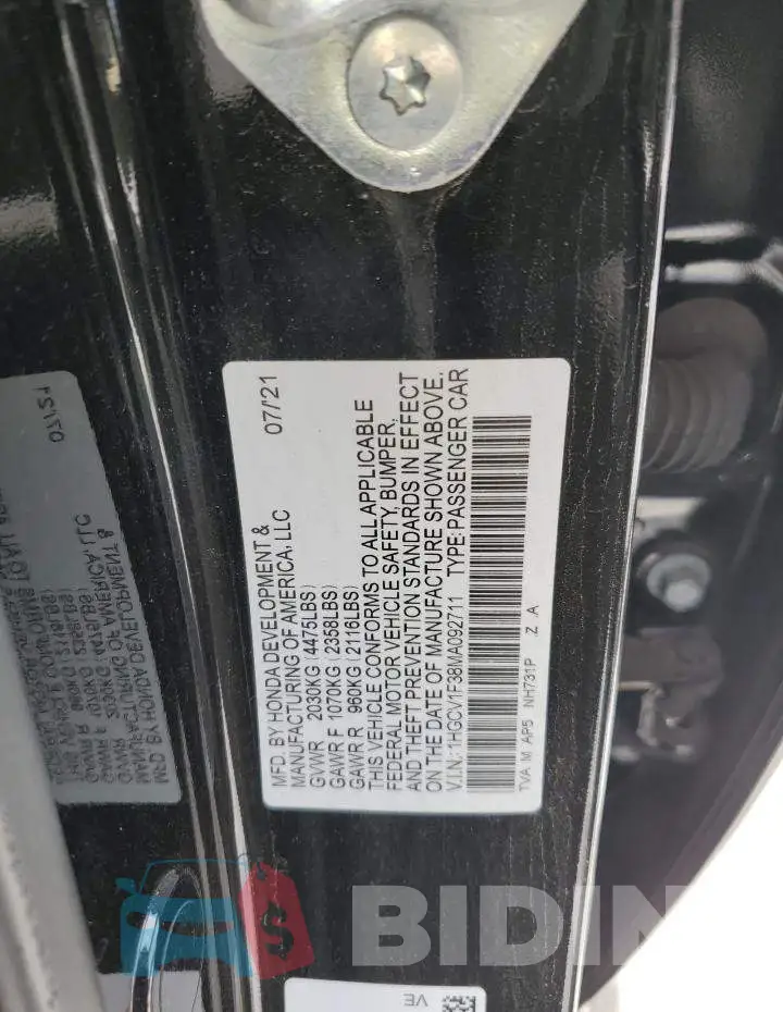 1HGCV1F38MA092711 Photo# 12