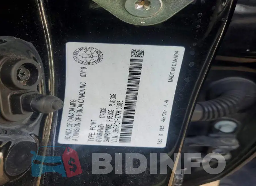 2HGFC1F97KH106085 Photo# 13