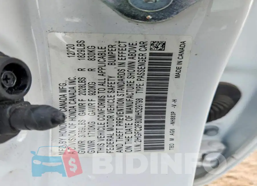 2HGFC2F80MH529798 Photo# 12