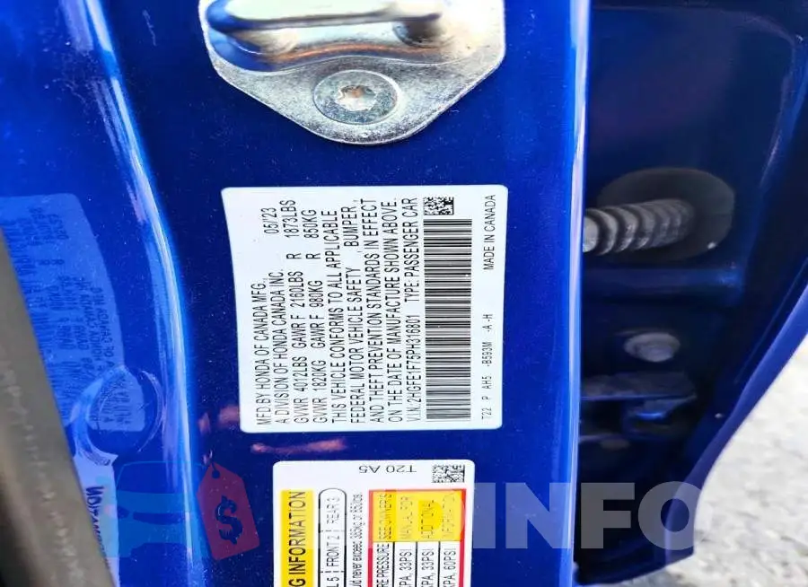 2HGFE1F75PH316801 Photo# 12