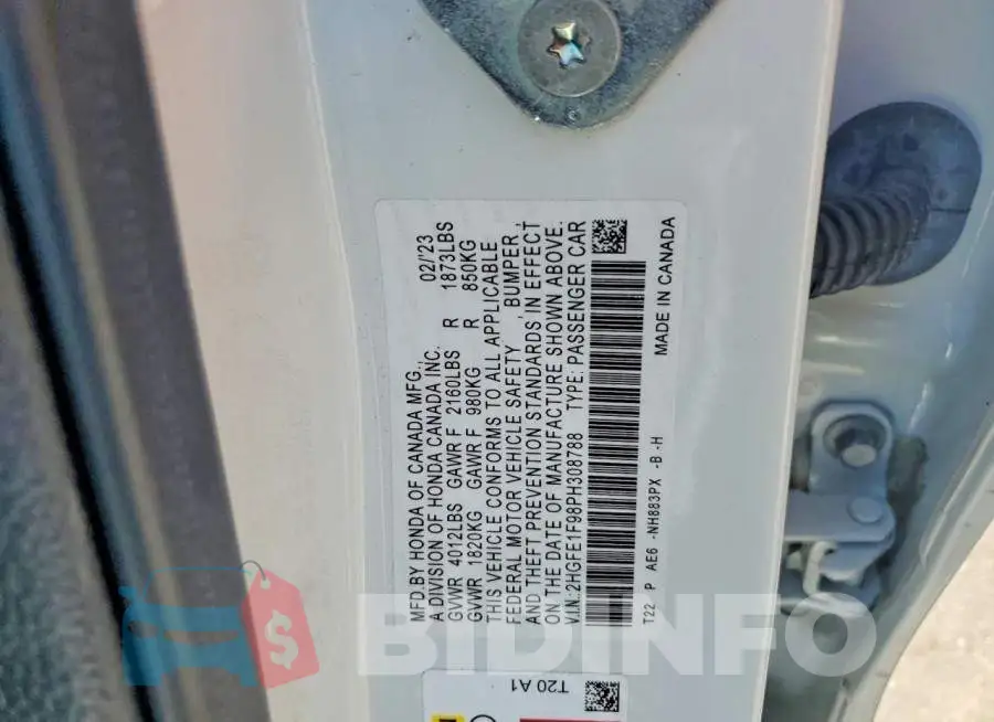 2HGFE1F98PH308788 Photo# 12