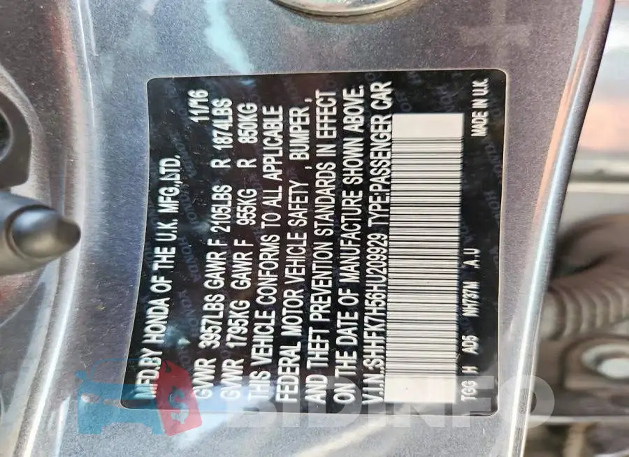 SHHFK7H56HU209929 Photo# 12