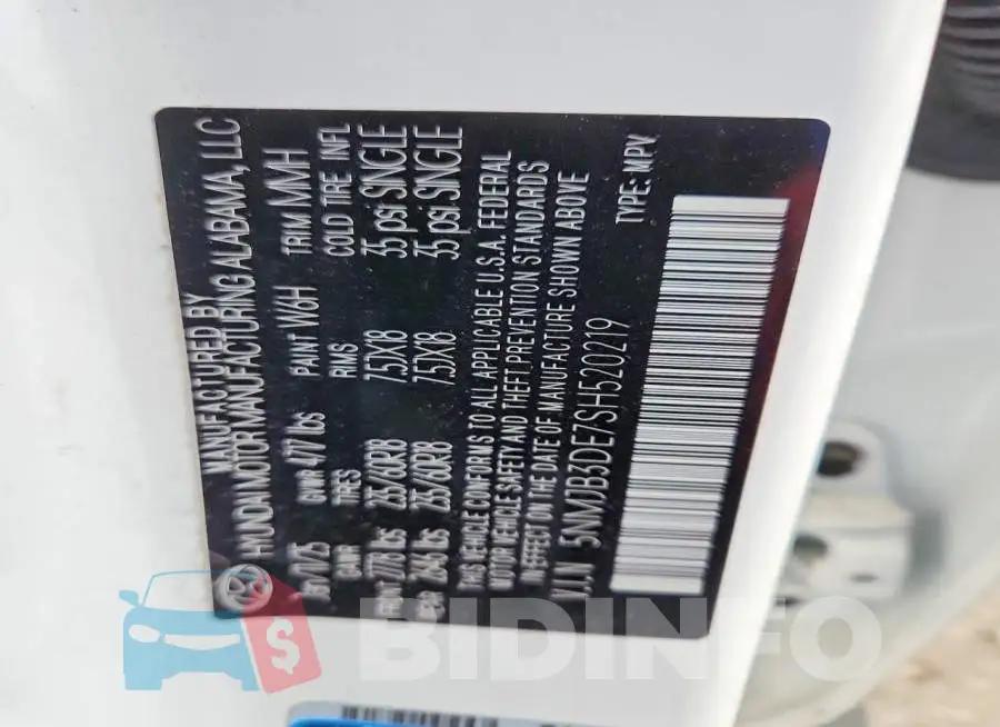 5NMJB3DE7SH520219 Photo# 14