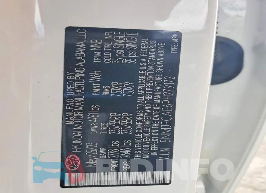 5NMJFCAE6PH279172 Photo# 13