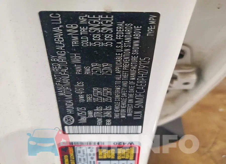 5NMJFCAE8PH279125 Photo# 13