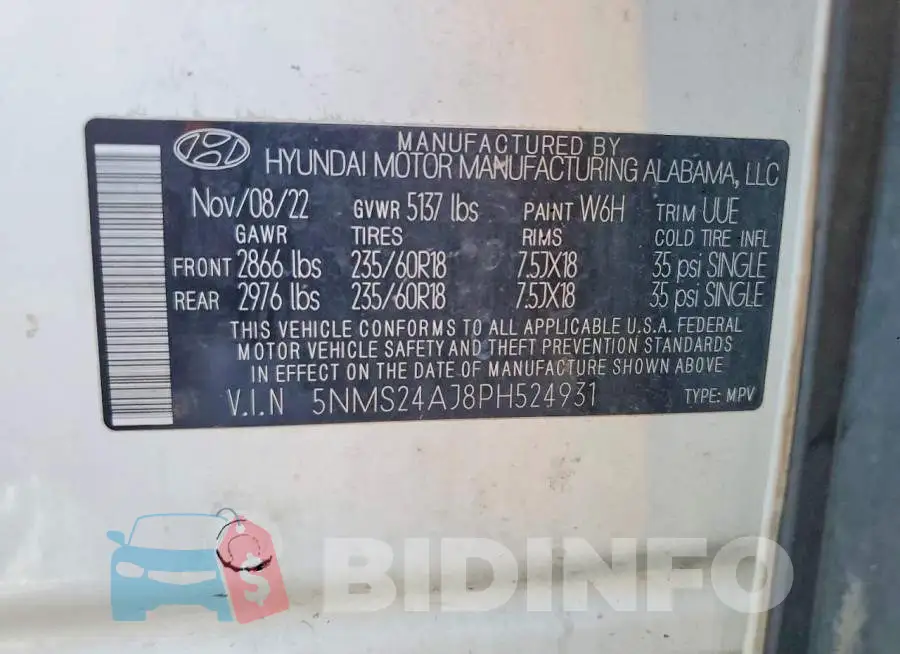 5NMS24AJ8PH524931 Photo# 12