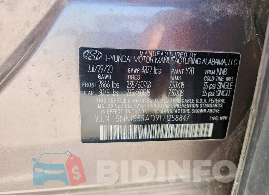 5NMS33AD9LH258847 Photo# 12