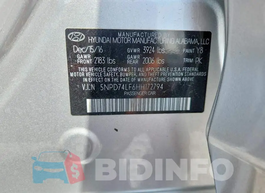 5NPD74LF6HH172794 Photo# 13