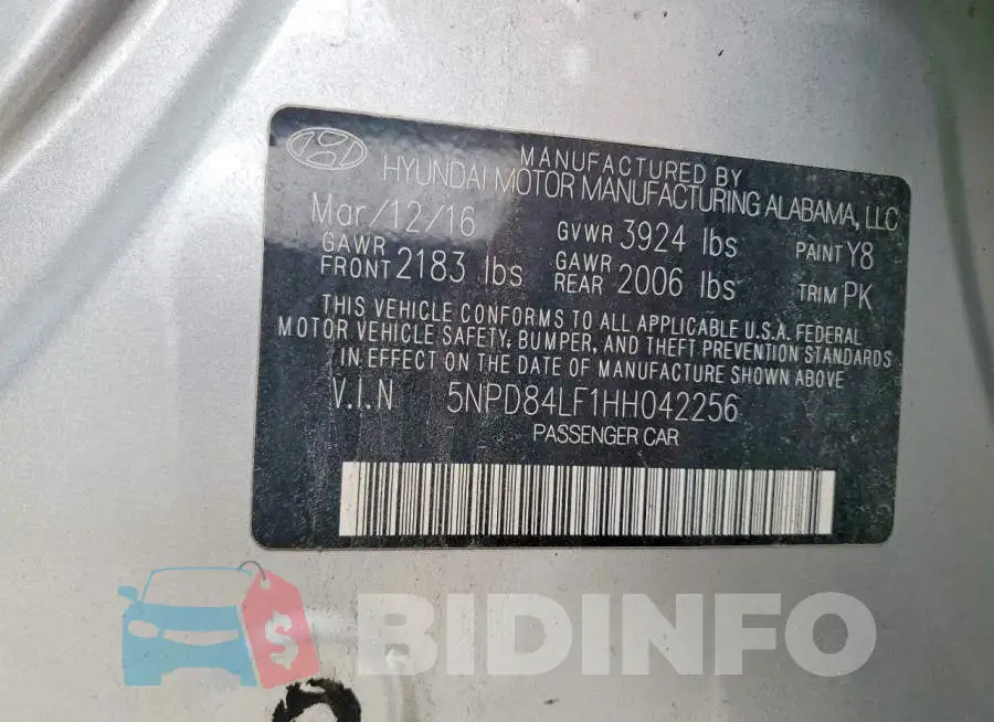5NPD84LF1HH042256 Photo# 12