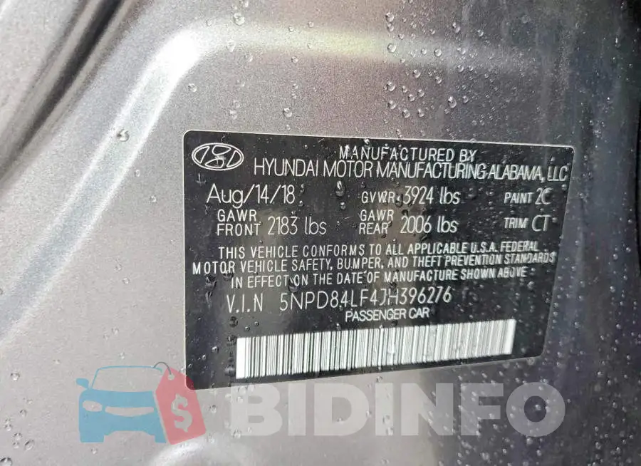 5NPD84LF4JH396276 Photo# 13