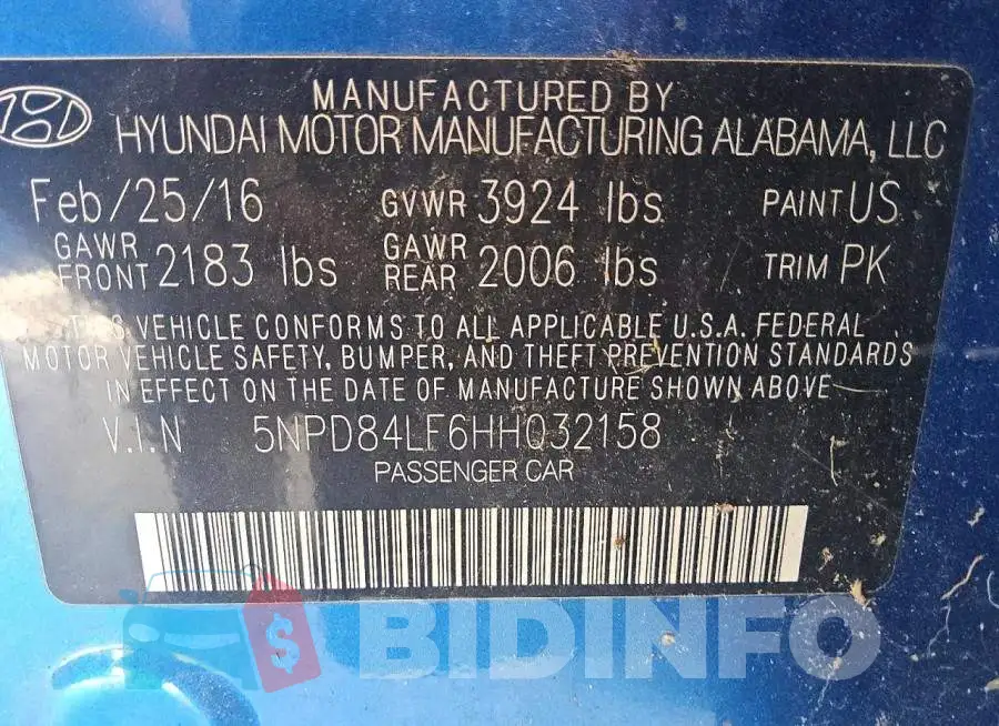 5NPD84LF6HH032158 Photo# 12