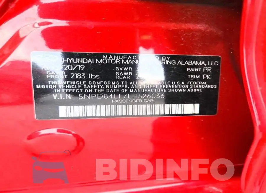 5NPD84LF7LH526036 Photo# 12