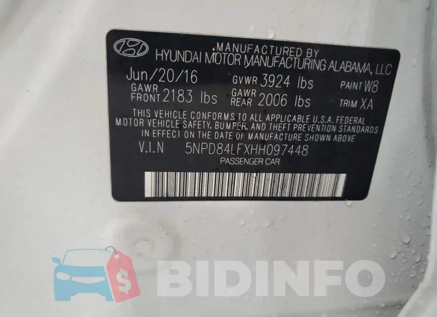 5NPD84LFXHH097448 Photo# 13