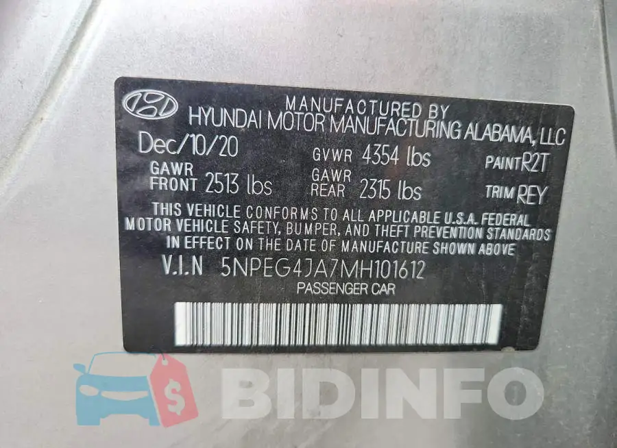 5NPEG4JA7MH101612 Photo# 12