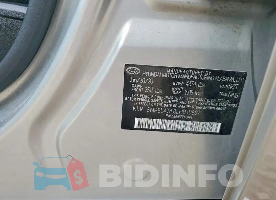 5NPEL4JA8LH030897 Photo# 12