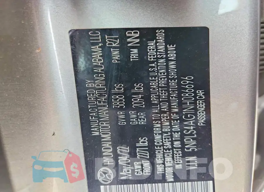 5NPLS4AG1NH086696 Photo# 12