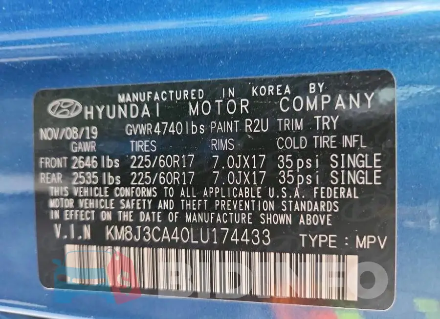 KM8J3CA40LU174433 Photo# 14