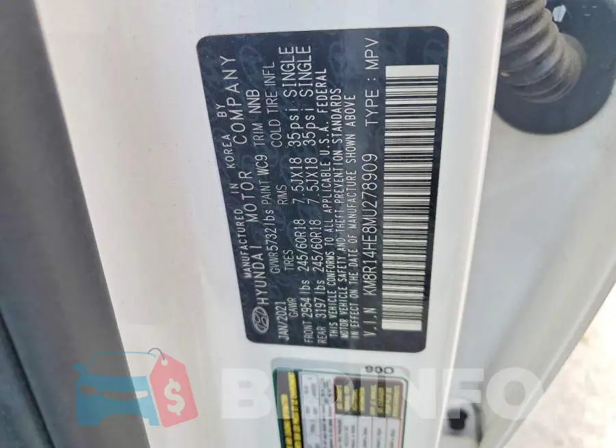 KM8R14HE8MU278909 Photo# 13