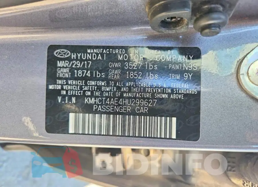 KMHCT4AE4HU299627 Photo# 12