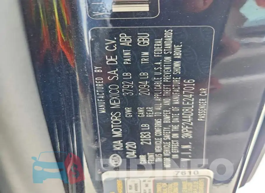 3KPF24AD8LE247016 Photo# 12