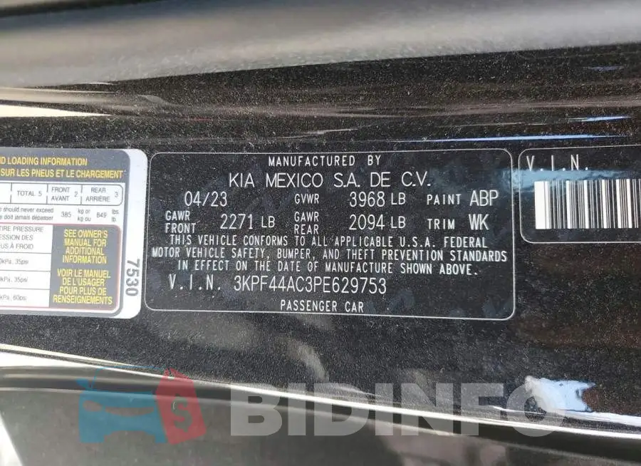 3KPF44AC3PE629753 Photo# 12