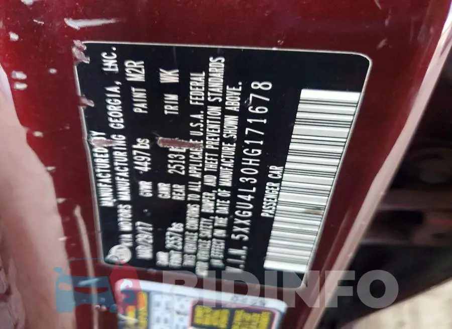 5XXGU4L30HG171678 Photo# 12