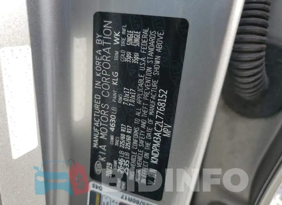 KNDPM3AC2L7768152 Photo# 13