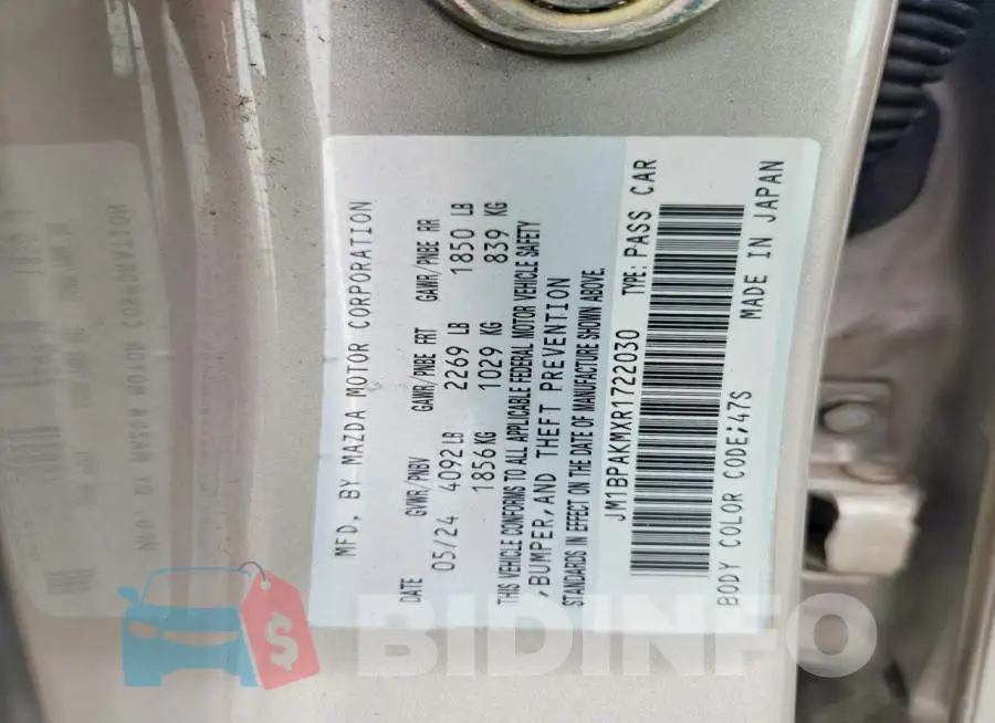 JM1BPAKMXR1722030 Photo# 13
