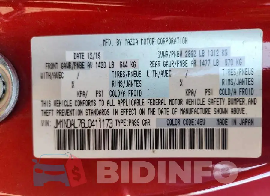JM1NDAL76L0411173 Photo# 12