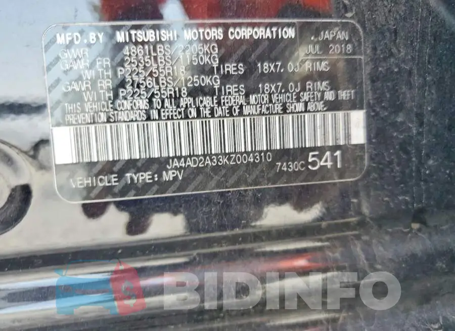 JA4AD2A33KZ004310 Photo# 14