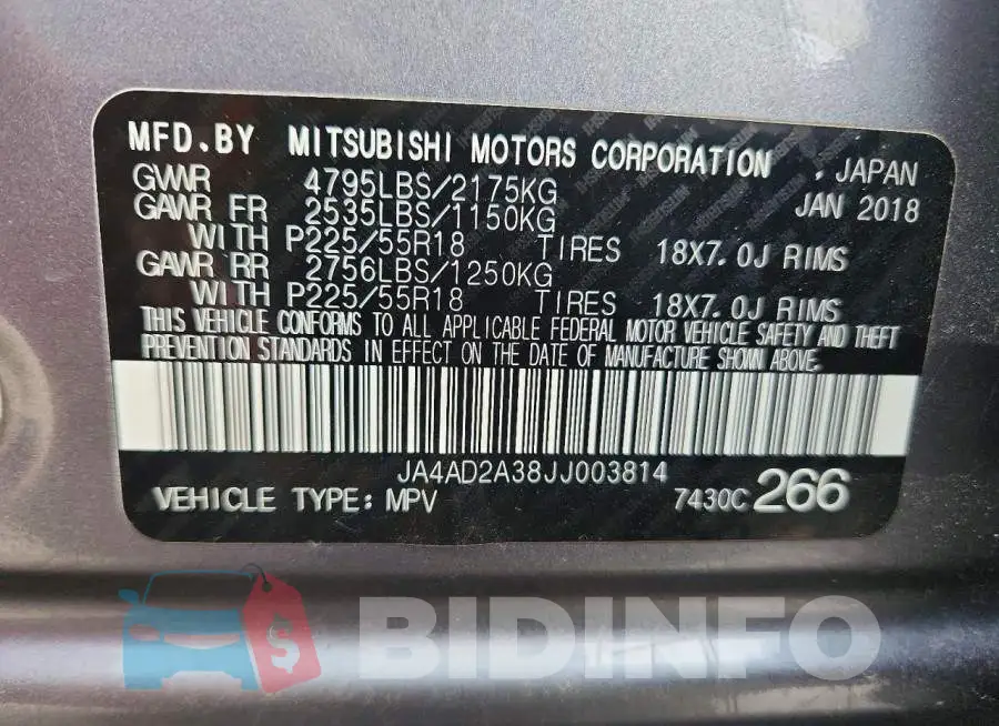 JA4AD2A38JJ003814 Photo# 13