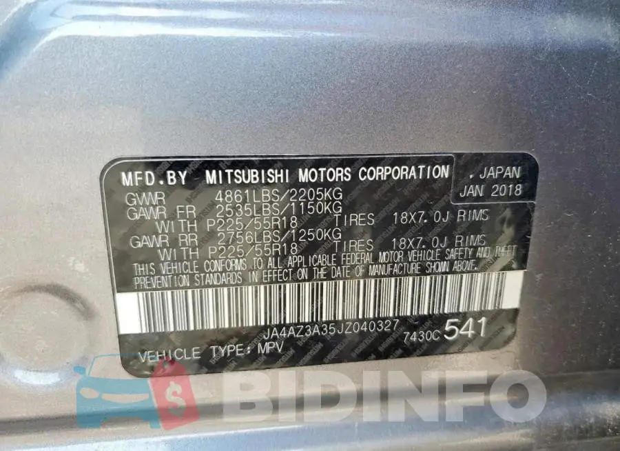JA4AZ3A35JZ040327 Photo# 13