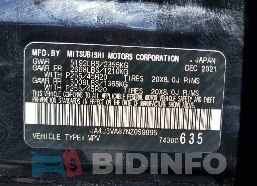 JA4J3VA87NZ059895 Photo# 13