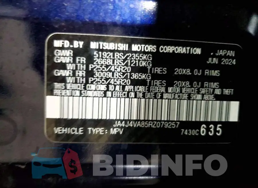 JA4J4VA85RZ079257 Photo# 13