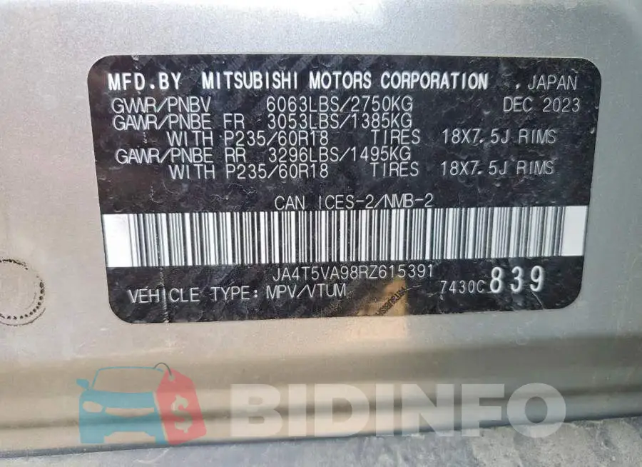 JA4T5VA98RZ615391 Photo# 13