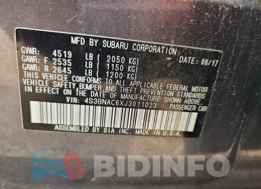 4S3BNAC6XJ3011023 Photo# 13