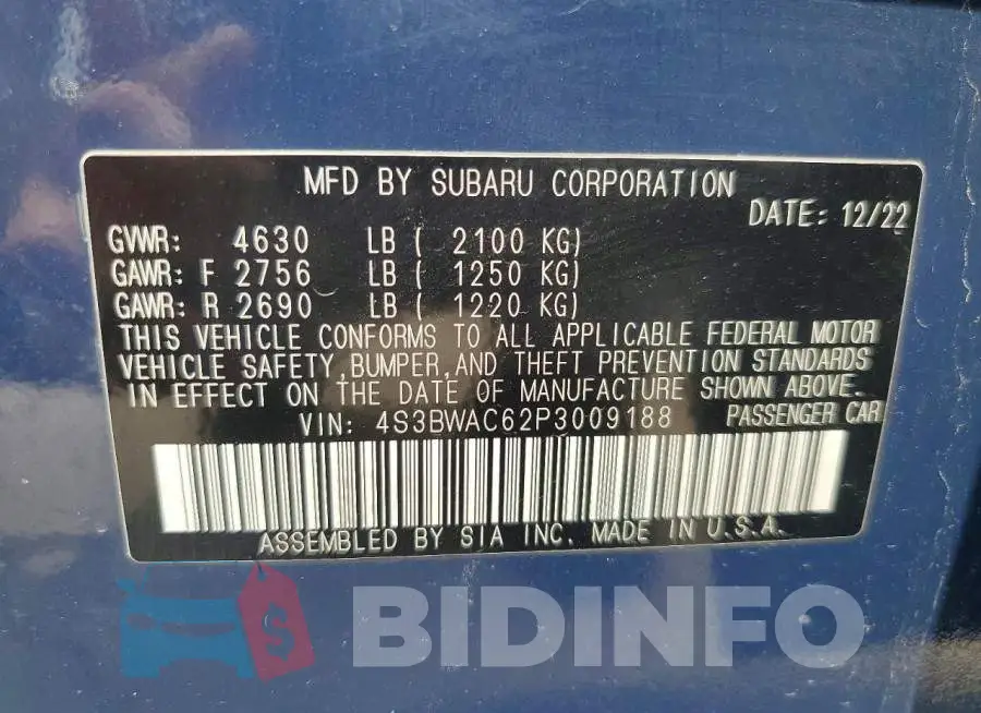 4S3BWAC62P3009188 Photo# 12
