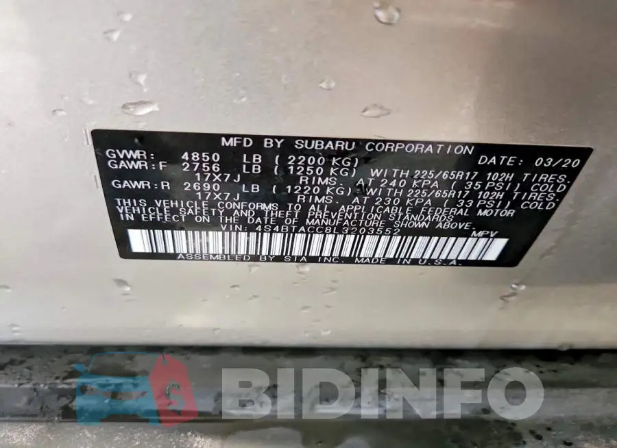 4S4BTACC8L3203552 Photo# 13