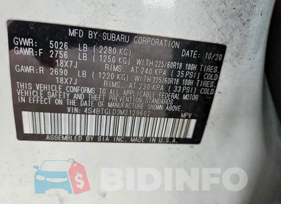 4S4BTGLD3M3129602 Photo# 12