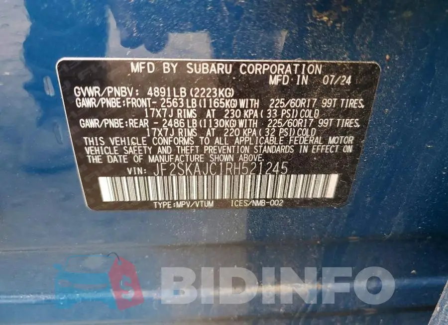 JF2SKAJC1RH521245 Photo# 14