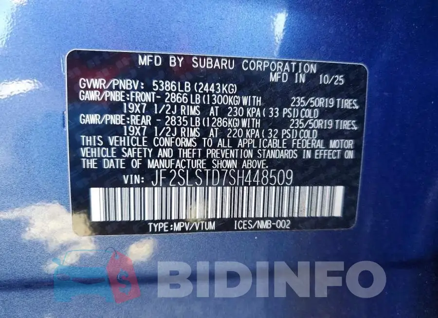 JF2SLSTD7SH448509 Photo# 13
