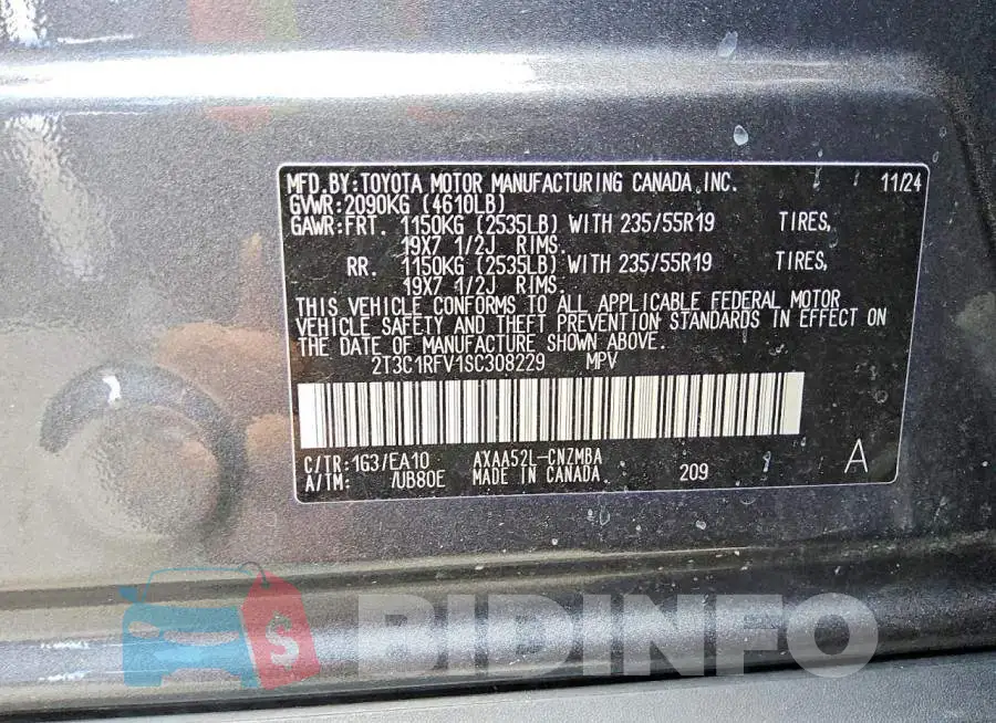 2T3C1RFV1SC308229 Photo# 12